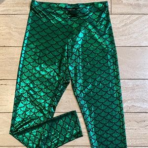 Green Mermaid Leggings Size XL